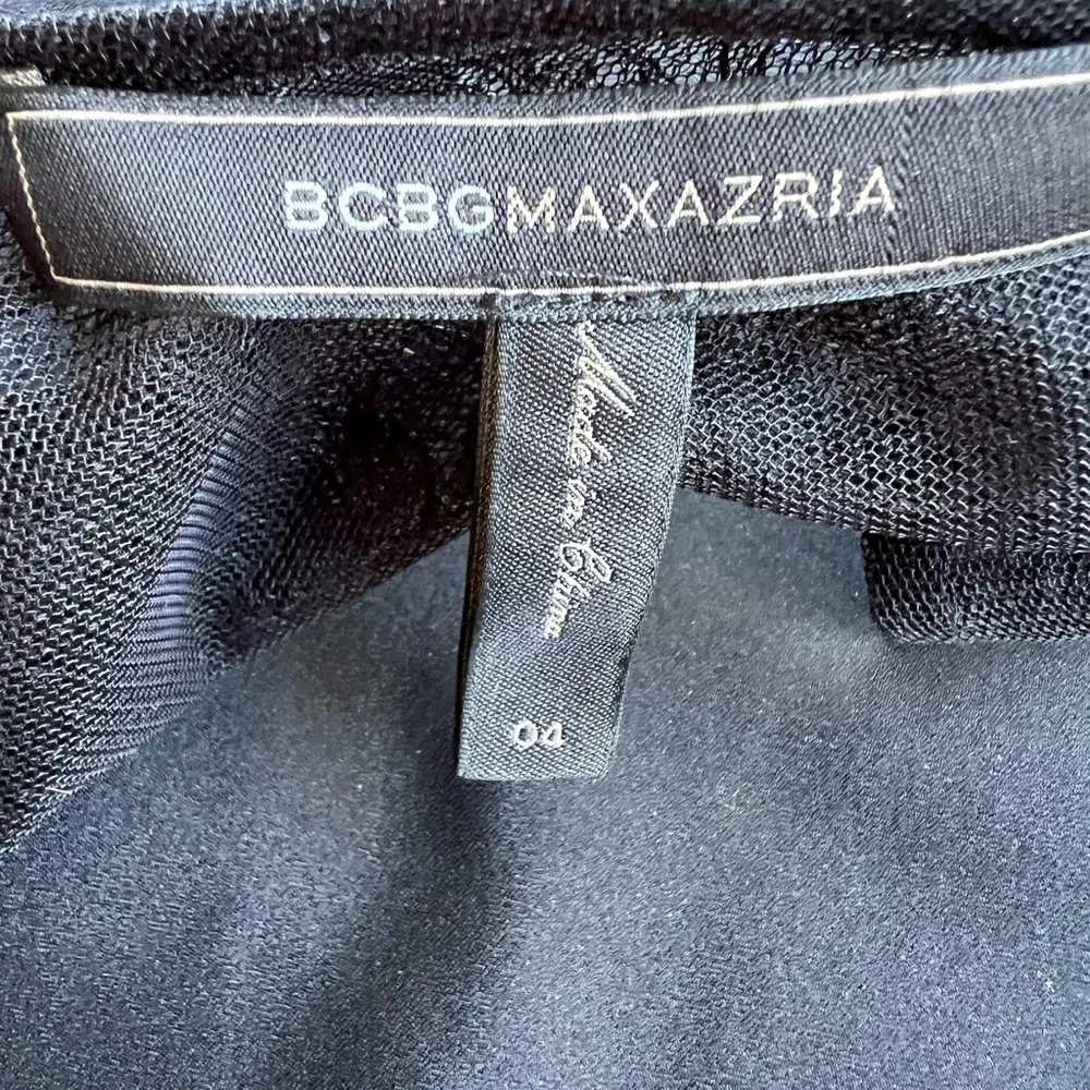 BCBGMAXAZRIA Reyna Black Sequin Sheath Cocktail Dress Womens‎ Size 4 NWT
